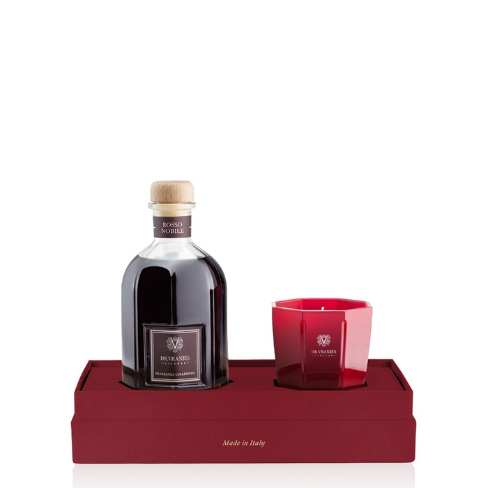 DR.VRANJES Car parfum / Car diffuser Carbon Fibre Dispenser & Refill  giftset - Rosso & peonia car diffuser giftset - HOUSE D'LUXE